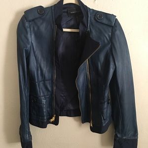 Blue bcbg leather jacket.
